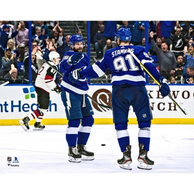 Unsigned Tampa Bay Lightning Nikita Kucherov and Steven Stamkos Fanatics Authentic Goal Celebration Photograph