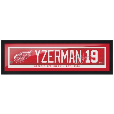 Detroit Red Wings Steve Yzerman Framed Player Name Bar Replica Authentic Photo