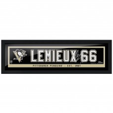 Pittsburgh Penguins Mario Lemieux Framed Player Name Bar Replica Authentic Photo
