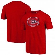 Montreal Canadiens Red Distressed Tri-Blend T-Shirt