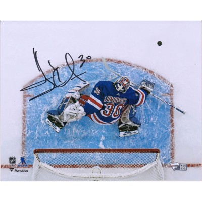 Autographed New York Rangers Henrik Lundqvist Fanatics Authentic 8 x 10 Overhead Blocker Save Photograph