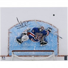 Autographed New York Rangers Henrik Lundqvist Fanatics Authentic 16 x 20 Overhead Blocker Save Photograph Autographed New York Rangers Henrik Lundqvist Fanatics Authentic 16 x 20 Overhead Blocker Save Photograph