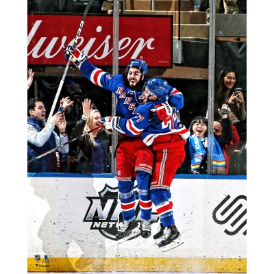 Unsigned New York Rangers Mika Zibanejad Fanatics Authentic Five Goal Game Overtime Goal Celebration Photograph