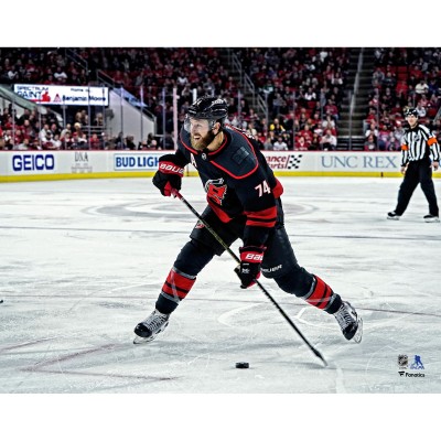 Unsigned Carolina Hurricanes Jaccob Slavin Fanatics Authentic Black Alternate Jersey Shooting Photograph