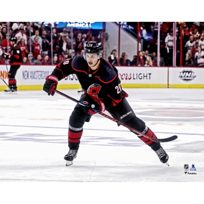 Unsigned Carolina Hurricanes Sebastian Aho Fanatics Authentic Black Alternate Jersey Skating Photograph
