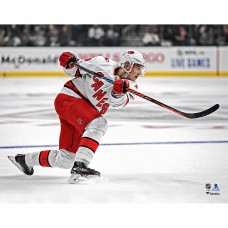 Unsigned Carolina Hurricanes Sebastian Aho Fanatics Authentic White Jersey Shooting Photograph