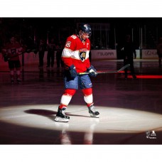Unsigned Florida Panthers Aleksander Barkov Fanatics Authentic Red Jersey Pregame Spotlight Photograph