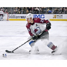 Unsigned Colorado Avalanche Nathan MacKinnon Fanatics Authentic White Jersey Skating Photograph