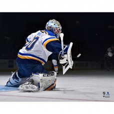 Unsigned St. Louis Blues Jordan Binnington Fanatics Authentic White Jersey Making Save Photograph
