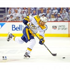 Unsigned Nashville Predators Roman Josi Fanatics Authentic White Jersey Shooting Photograph