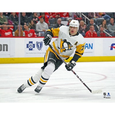Unsigned Pittsburgh Penguins Evgeni Malkin Fanatics Authentic White Jersey Skating Photograph