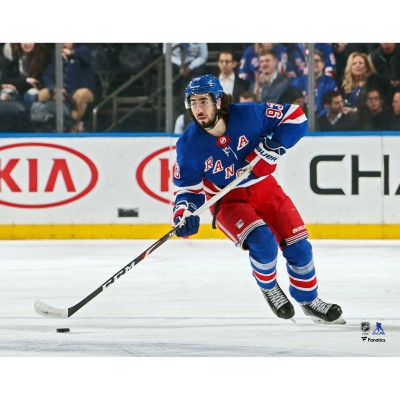 Unsigned New York Rangers Mika Zibanejad Fanatics Authentic Blue Jersey Skating Photograph