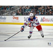 Unsigned New York Rangers Mika Zibanejad Fanatics Authentic White Jersey Skating Photograph