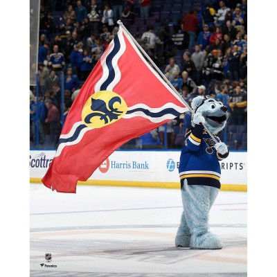 Unsigned St. Louis Blues Louie Fanatics Authentic Waving Flag Photograph