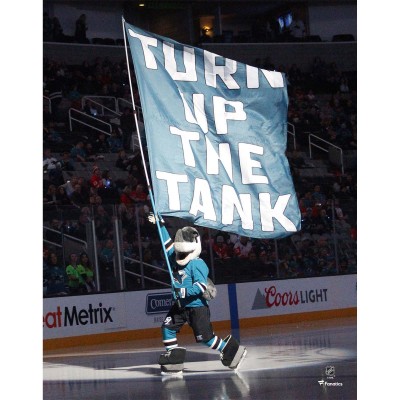 Unsigned San Jose Sharks S.J. Sharkie Fanatics Authentic Waving Flag Photograph