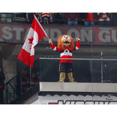 Unsigned Ottawa Senators Spartacat Fanatics Authentic Waving Canadian Flag Photograph