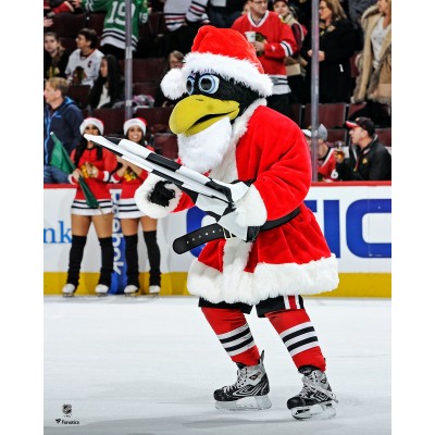 Unsigned Chicago Blackhawks Tommy Hawk Fanatics Authentic Santa Claus Photograph