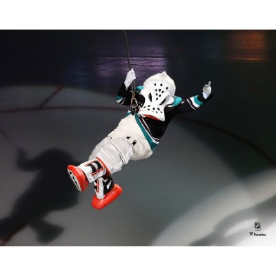 Unsigned Anaheim Ducks Wild Thing Fanatics Authentic Pregame Rappelling Entrance Photograph