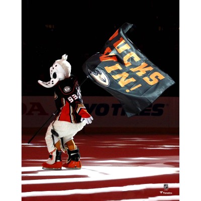 Unsigned Anaheim Ducks Wild Thing Fanatics Authentic Waving Flag Photograph