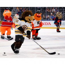 Unsigned Boston Bruins Blades Fanatics Authentic White Jersey Skating Photograph