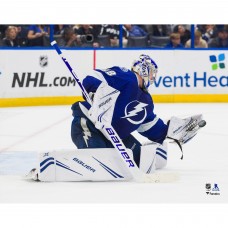 Unsigned Tampa Bay Lightning Andrei Vasilevskiy Fanatics Authentic Blue Jersey Glove Save Photograph