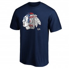 Chicago Blackhawks Banner Wave Logo T-Shirt - Navy