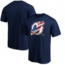 New Jersey Devils Banner Wave Logo T-Shirt - Navy