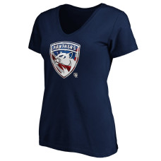 Женская футболка Florida Panthers Navy Banner Wave Logo V-Neck