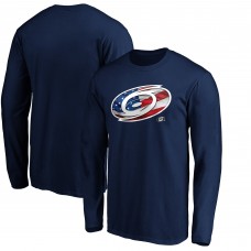 Футболка с длинным рукавом Carolina Hurricanes Navy Banner Wave Logo