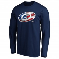 Футболка с длинным рукавом Carolina Hurricanes Navy Banner Wave Logo