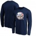 New York Islanders Navy Banner Wave Logo Long Sleeve T-Shirt