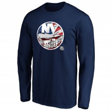New York Islanders Navy Banner Wave Logo Long Sleeve T-Shirt New York Islanders Navy Banner Wave Logo Long Sleeve T-Shirt