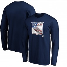 New York Rangers Navy Banner Wave Logo Long Sleeve T-Shirt New York Rangers Navy Banner Wave Logo Long Sleeve T-Shirt