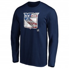 Футболка с длинным рукавом New York Rangers Navy Banner Wave Logo