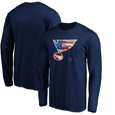 Футболка St. Louis Blues Banner Wave Logo Long Sleeve - Navy