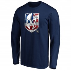Футболка с длинным рукавом Vegas Golden Knights Navy Banner Wave Logo