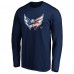 Футболка с длинным рукавом Washington Capitals Banner Wave Logo - Navy