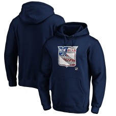 New York Rangers Banner Wave Logo Pullover Hoodie - Navy