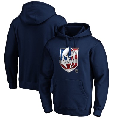 Vegas Golden Knights Navy Banner Wave Logo Pullover Hoodie