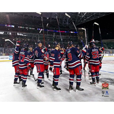 Unsigned Winnipeg Jets Fanatics Authentic 2019 NHL Heritage Classic Team Celebration Photo