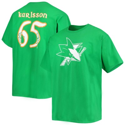 Футболка Erik Karlsson San Jose Sharks St. Patricks Day Name & Number - Kelly Green
