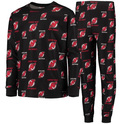Детская пижама New Jersey Devils Allover Print - Black