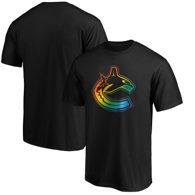 Vancouver Canucks Black Team Pride Logo T-Shirt