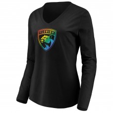 Футболка Florida Panthers Womens Team Pride Logo Long Sleeve V-Neck - Black