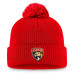 Шапка с помпоном Florida Panthers Fanatics Red Primary Logo Cuffed