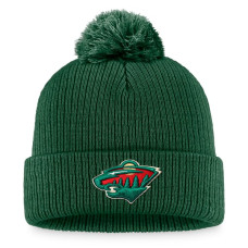 Шапка с помпоном Minnesota Wild Fanatics Green Primary Logo Cuffed Шапка с помпоном Minnesota Wild Fanatics Green Primary Logo Cuffed