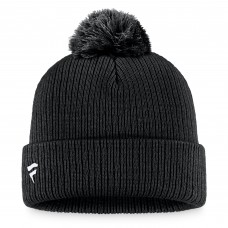 Anaheim Ducks Core Primary Logo Cuffed Knit Hat with Pom - Black
