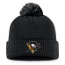 Шапка с помпоном Pittsburgh Penguins Fanatics Black Core Primary Logo Cuffed Knit