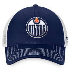 Бейсболка Edmonton Oilers Fanatics Navy/White Core Primary Logo Trucker