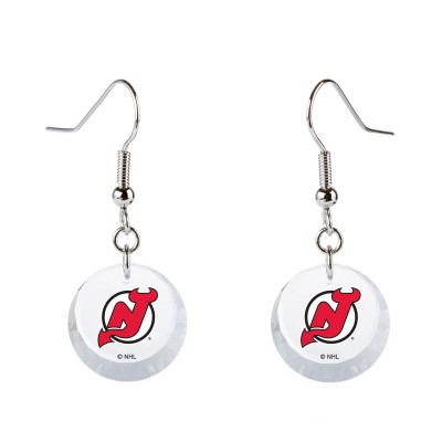 Серьги WoNew Jersey Devils Swarovski Team Logo